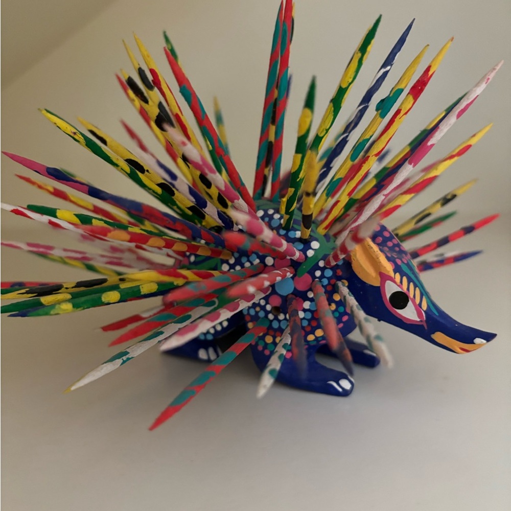 Vintage Hand Crafted Alebrije Porcupine Sculpture